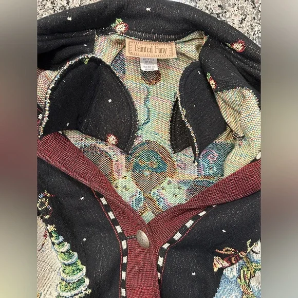 ✨VTG✨ Painted Pony Sweater Christmas Santa
Snowman Tapestry Jacket Med 🎅🏼☃️🎄 - Picture 15 of 15